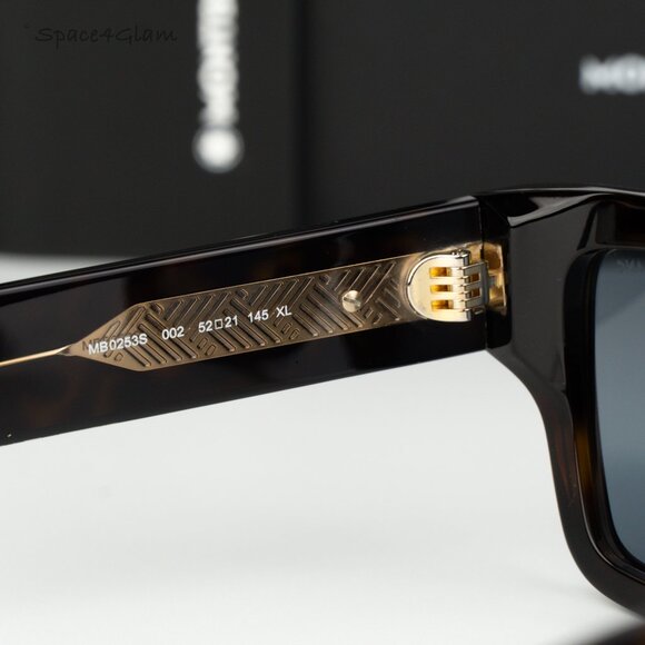 Montblanc Women Sunglasses Havana Blue Square MB0253S 002 BRAND NEW main image 5